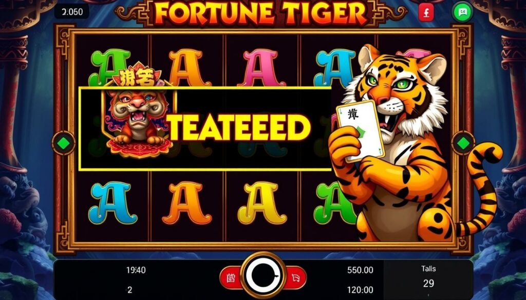 Jogo Fortune Tiger mostrando a carta especial do tigrinho em destaque