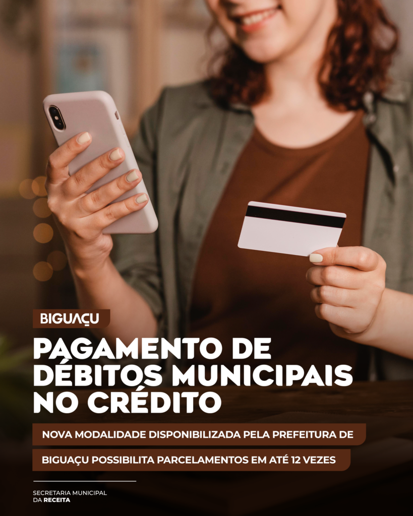 Biguaçu libera pagamento de impostos municipais com cartão de crédito e parcelamento em até 12 vezes - Imagem do artigo original