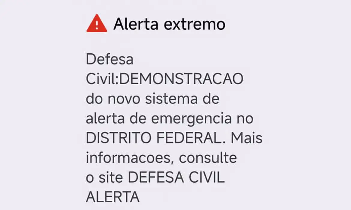 Defesa Civil faz teste de alerta de desastres em celulares no DF, GO, MS e MT - Imagem do artigo original
