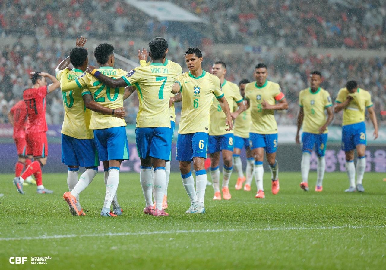 Brasil aplica 5 a 0 na Coreia do Sul em amistoso preparatório para 2026 - Imagem do artigo original