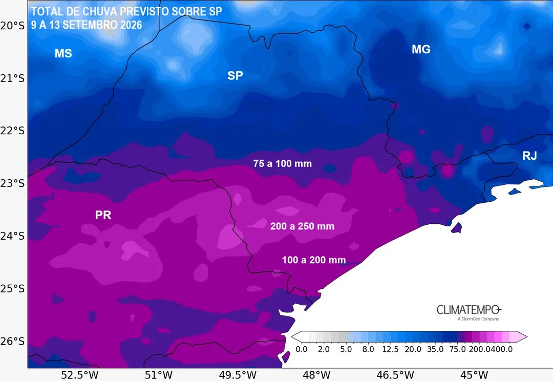 Frente fria aciona alerta de temporais em São Paulo até 13 de setembro; volumes podem dobrar média histórica - Imagem do artigo original